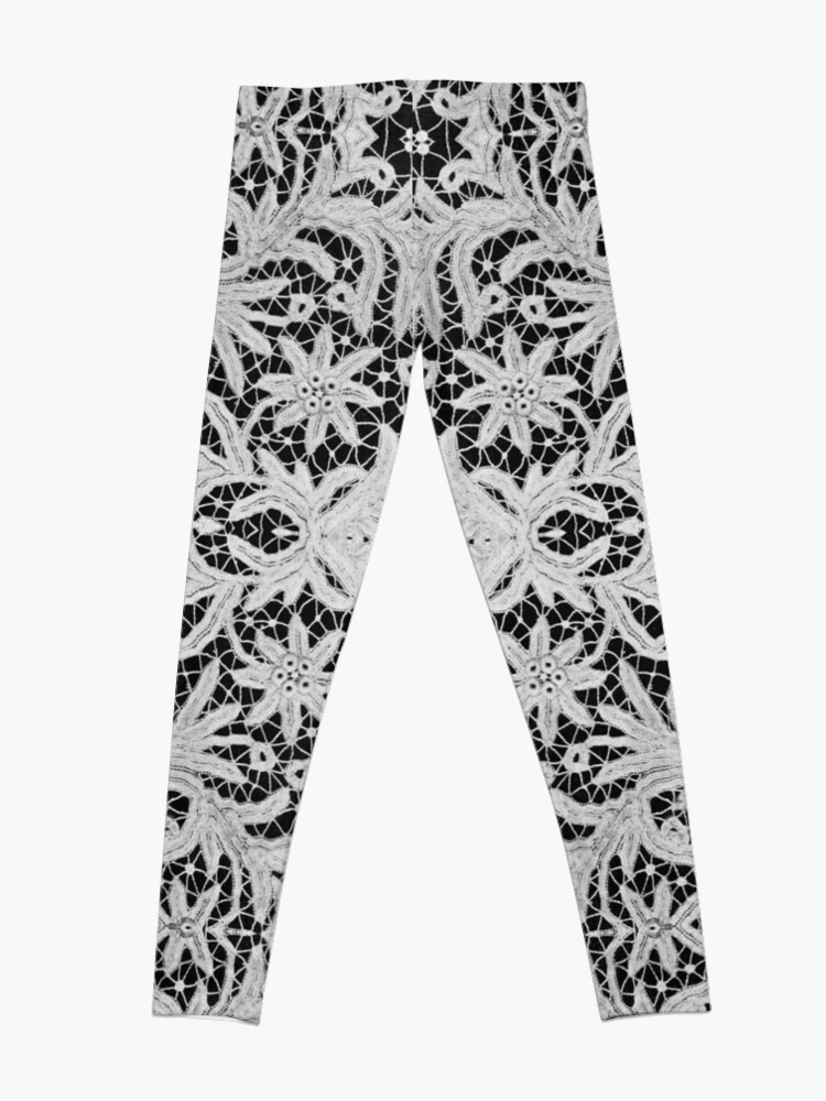 Alternate view of #Crochet #Antique #vintage #weaving lace patterns pattern decoration ornate abstract art Leggings