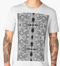#Crochet #Antique #vintage #weaving #lace #patterns #pattern #decoration #ornate #abstract #art #textile #flower #vector #repetition #illustration #design #vertical #gray #blackandwhite #monochrome Men's Premium T-Shirt