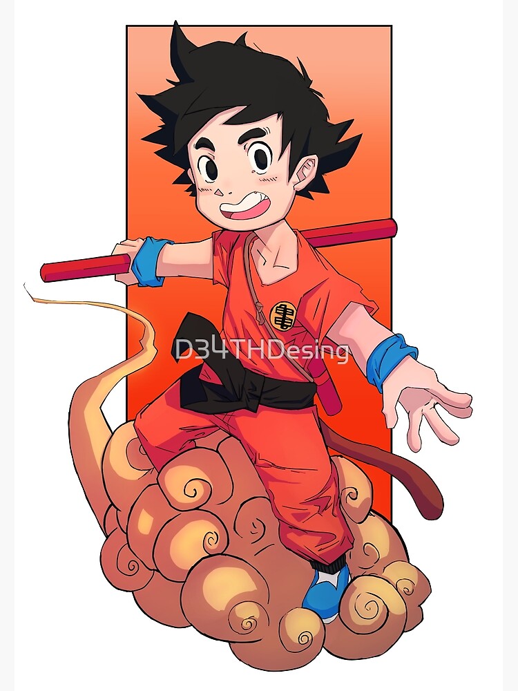 Tarjetas De Felicitacion Goku Pequeno En La Nube Voladora Fanart Goku Nube Nube Voladora Dragon Ball Artwork De D34thdesing Redbubble