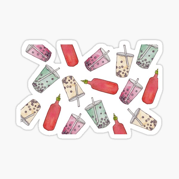 sriracha & bubble tea Sticker