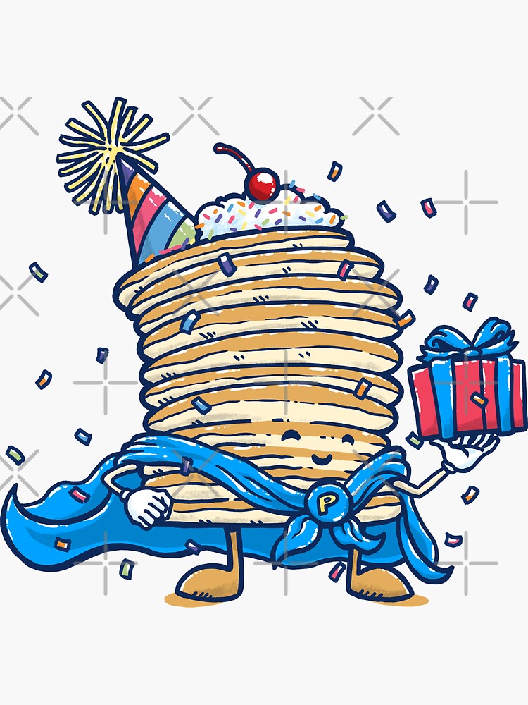 Thumbnail 3 of 3, Sticker, Captain Birthday Pancake designed and sold by nickv47.