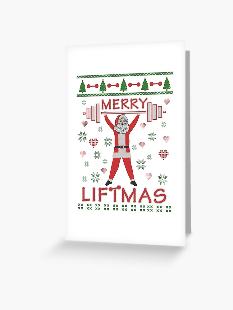 weight lifting ugly christmas sweater