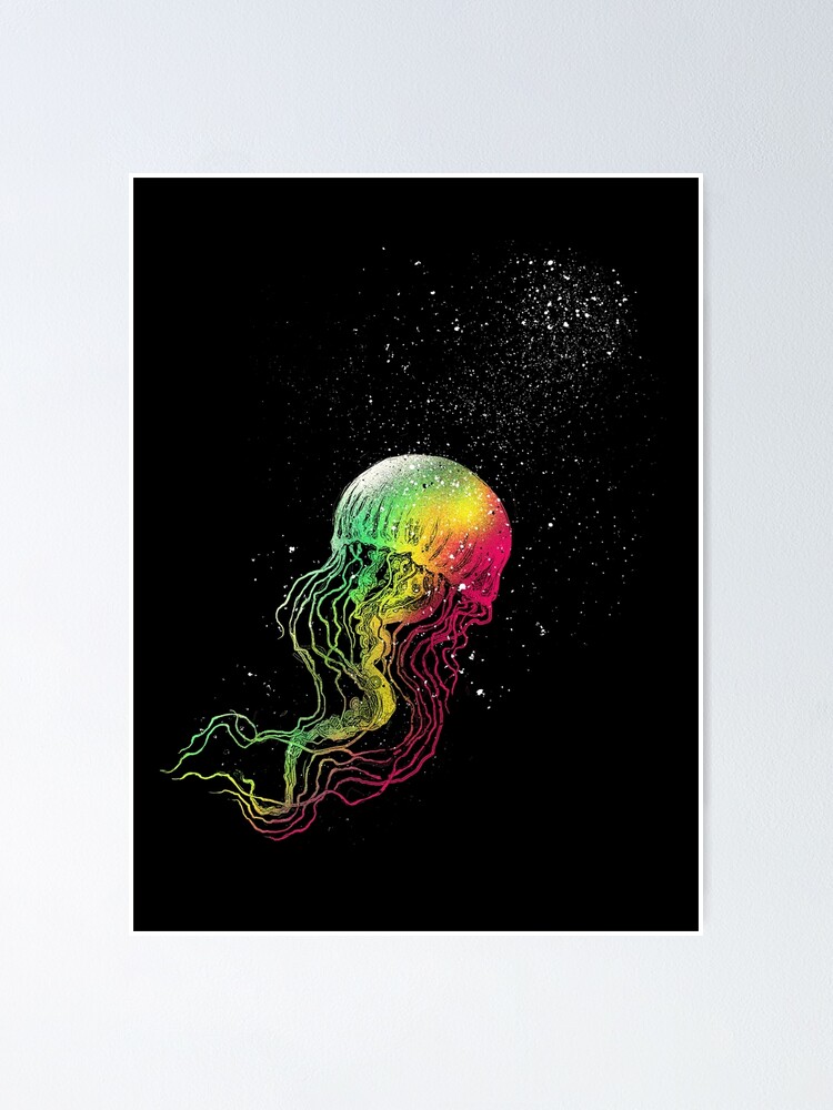 Alternate view of Rainbow jellyfish Poster