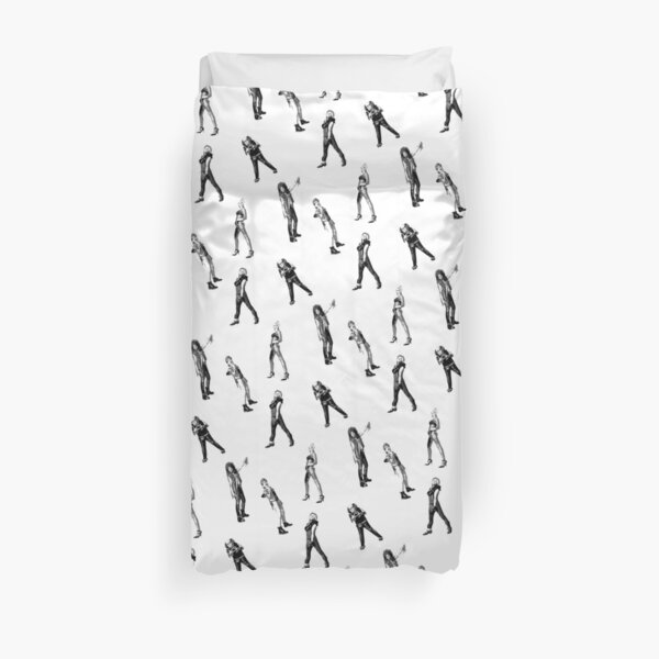 Always Sunny Heavy Metal Tots B&W Duvet Cover