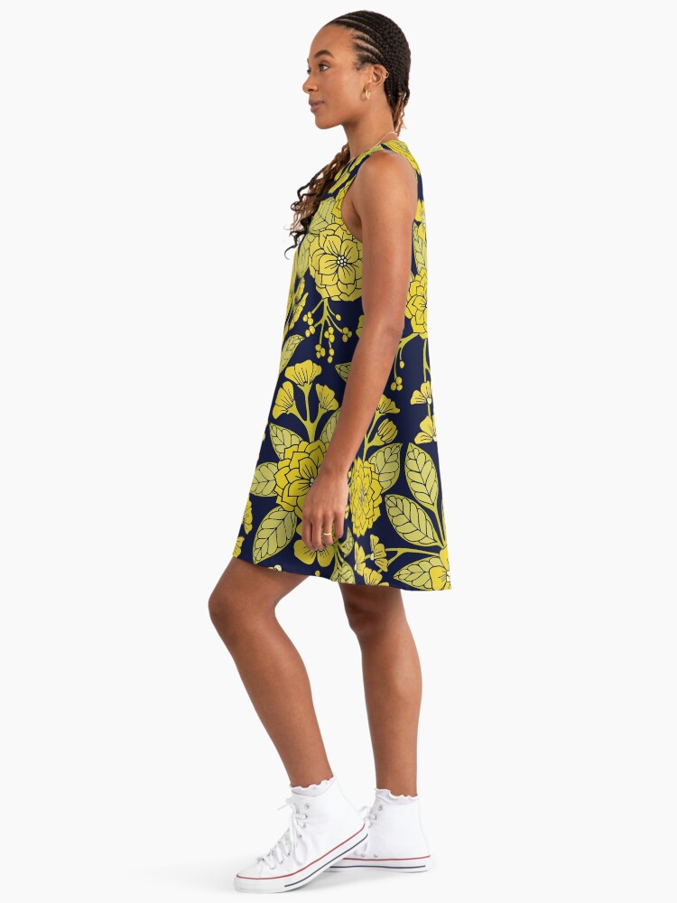 blue belted shirt dress Women's Organic Cotton Midi Dress