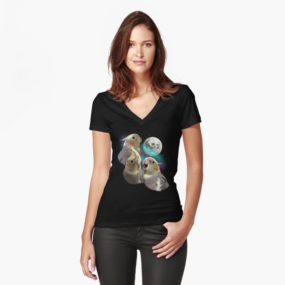 Item preview, Fitted V-Neck T-Shirt designed and sold by coodew.