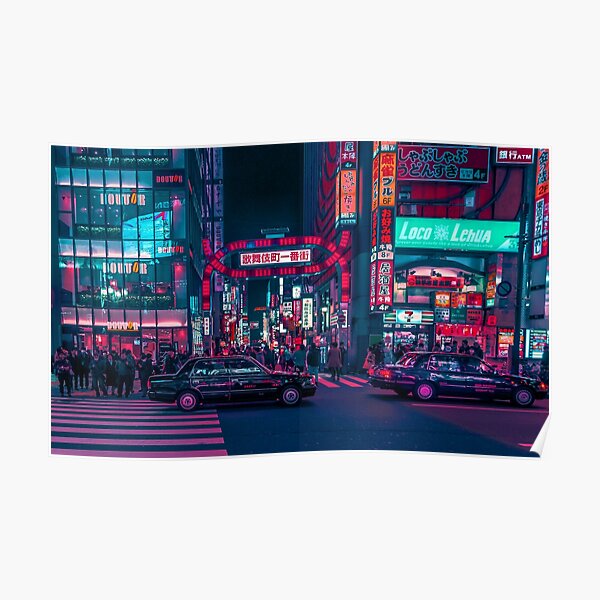 Cyberpunk Tokyo Street Poster