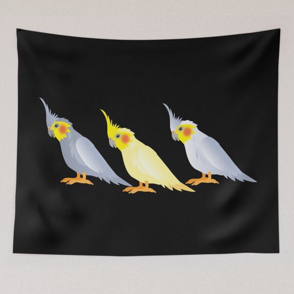 Item preview, Three cockatiels (weiro birds) designed and sold by jazzydevil.
