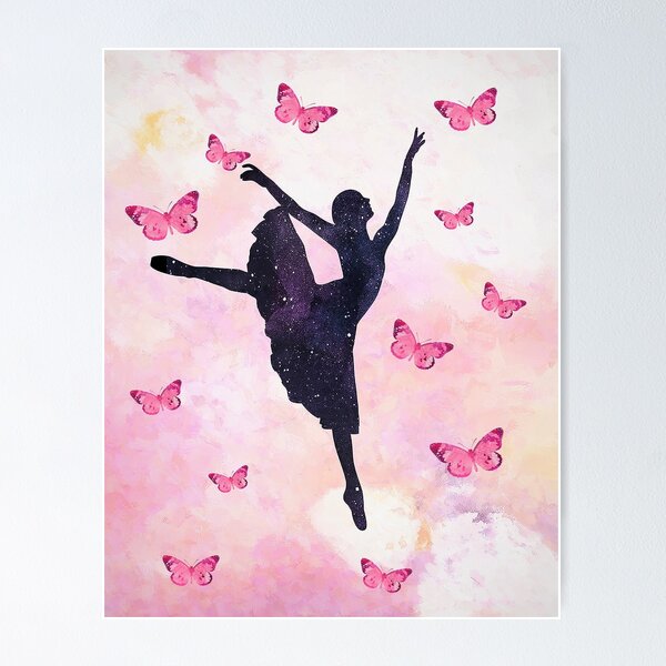 Ballerina and butterflies Poster