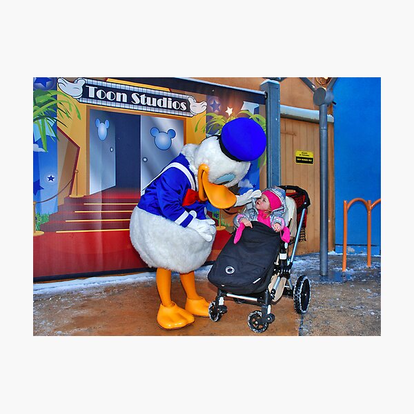 Rosalie meets Donald Duck Photographic Print