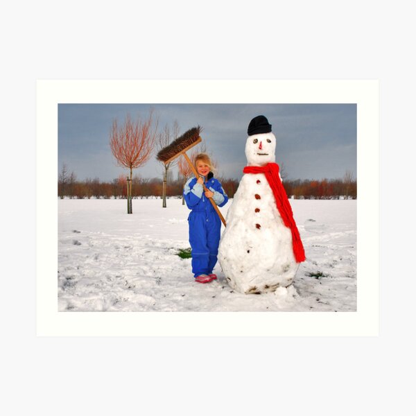 Fun with snow..... Art Print