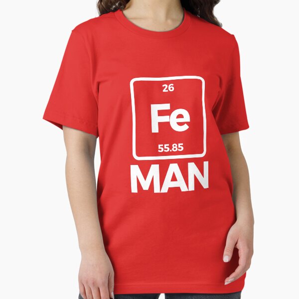 Vista previa del artículo con la obra «Camiseta divertida del hombre del FE del elemento de la química de la ciencia», diseñado y vendido por RedYolk.