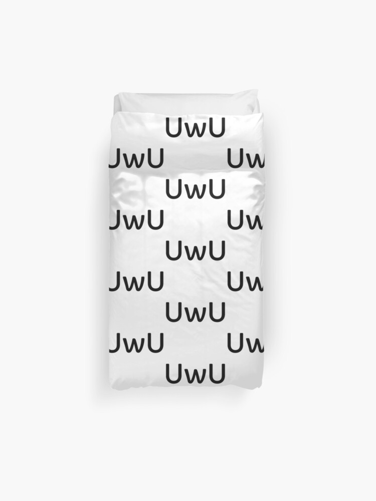 Uwu Meme Happy Anime Face Emoticons Text Emoji Duvet Cover - 