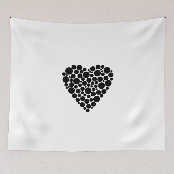 Item preview, Simple black and white pattern .heart black polka dots . designed and sold by fuzzyfox.