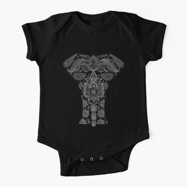 Elephant Tattoo Short Sleeve Baby One-Piece