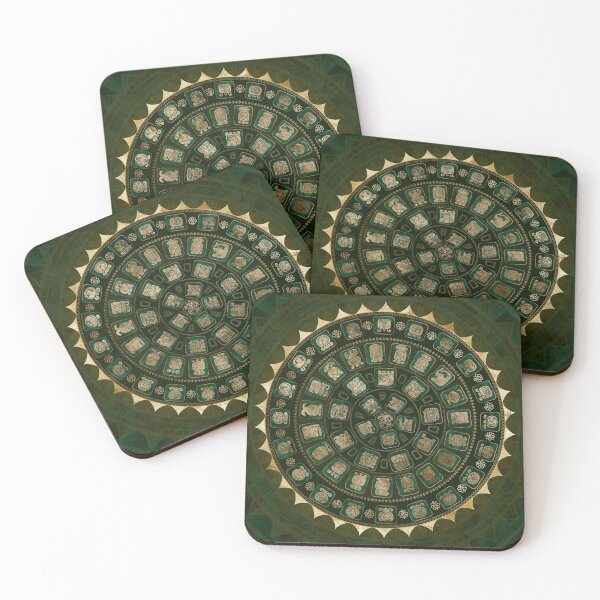 Item preview, Maya Calendar Glyphs Gold and Malachite designed and sold by Nartissima.