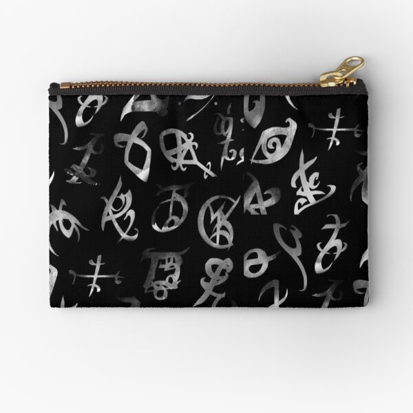 Silver Runes Zipper Pouch