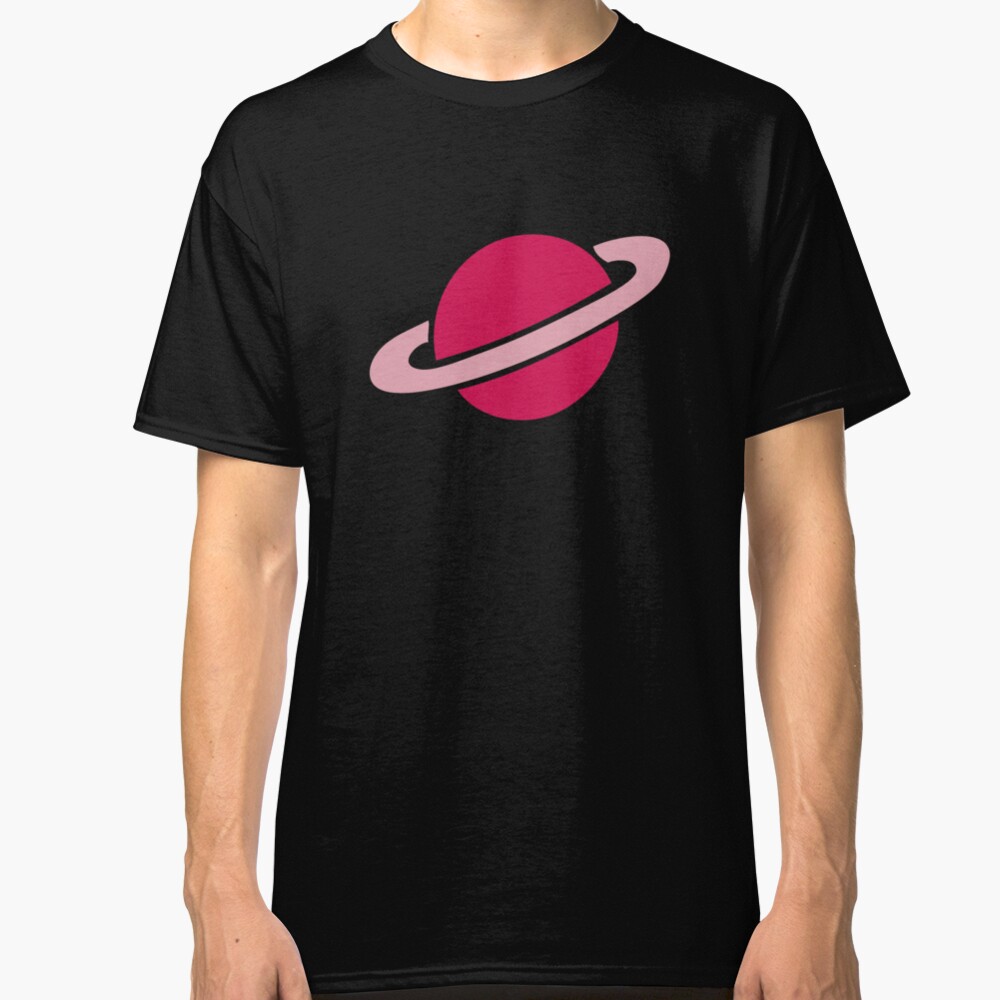 Neon Space Planets Pattern Classic T-Shirt