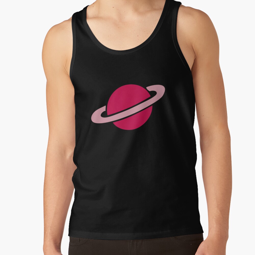 Neon Space Planets Pattern Tank Top