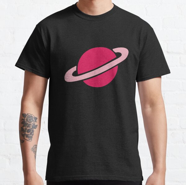 Neon Space Planets Pattern Classic T-Shirt