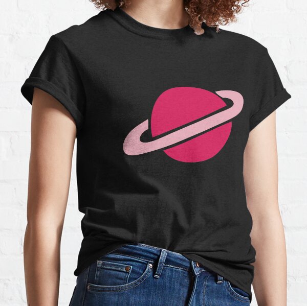 Neon Space Planets Pattern Classic T-Shirt