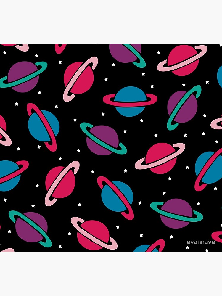 Neon Space Planets Pattern by evannave
