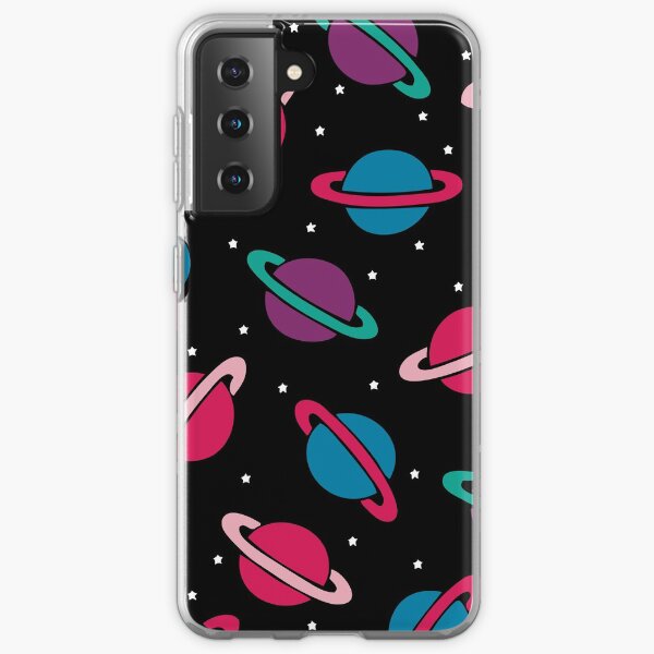 Neon Space Planets Pattern Samsung Galaxy Soft Case