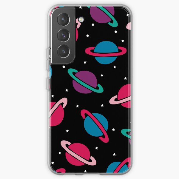 Neon Space Planets Pattern Samsung Galaxy Soft Case