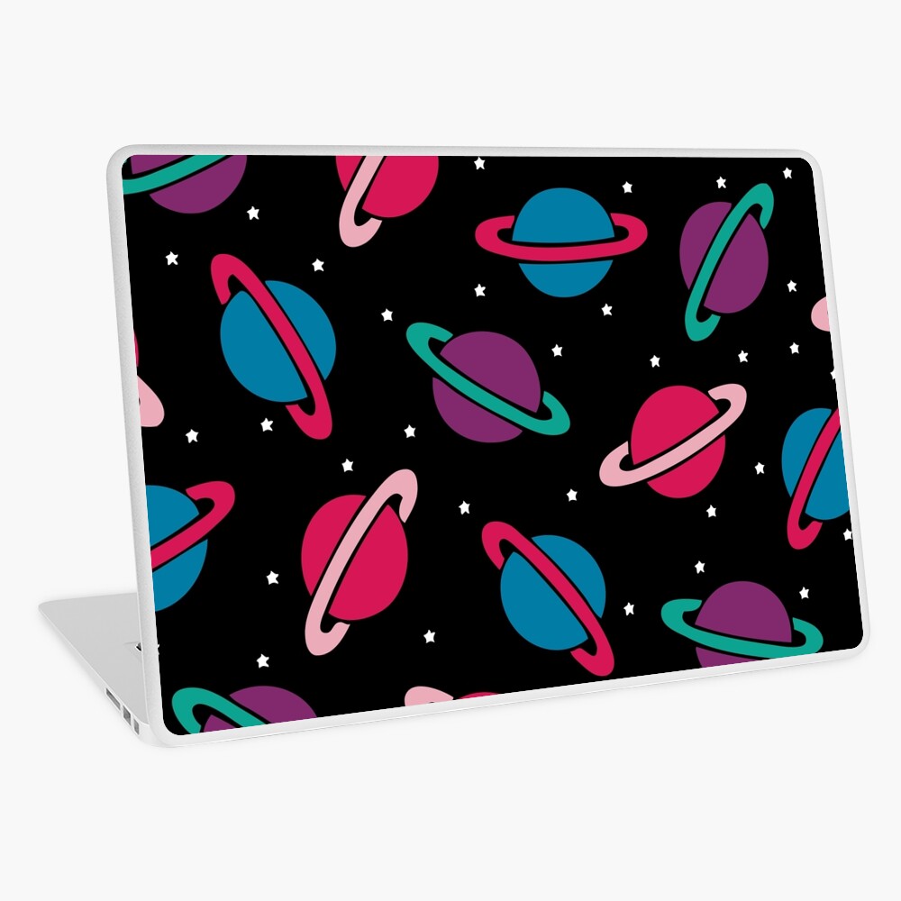 Neon Space Planets Pattern Laptop Skin