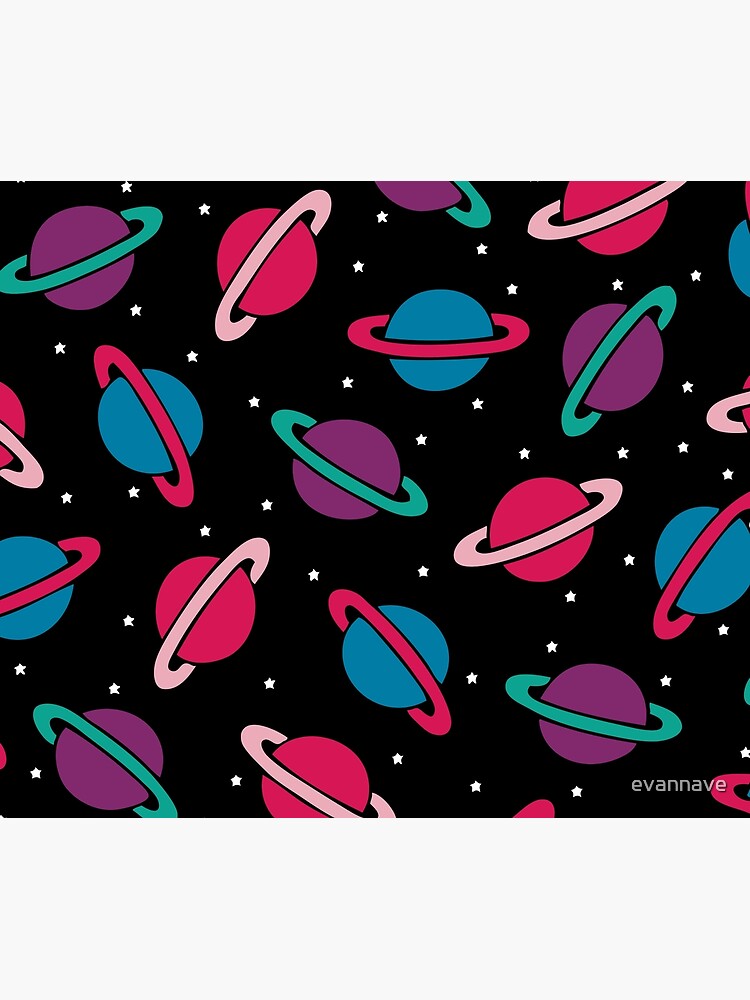 Neon Space Planets Pattern by evannave