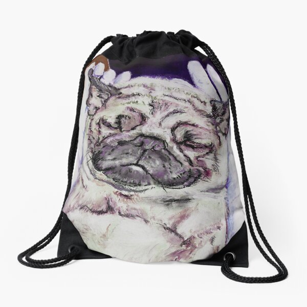 Twas the Pug before Christmas Drawstring Bag