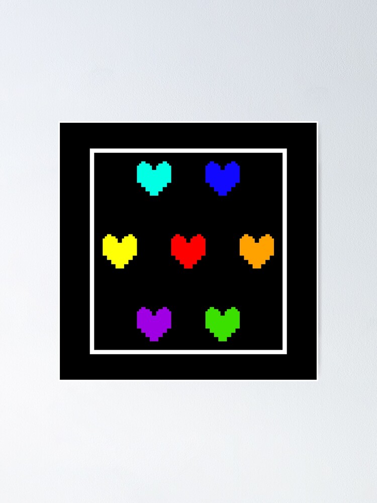 Undertale 7 Hearts Poster By Laidoodles Redbubble