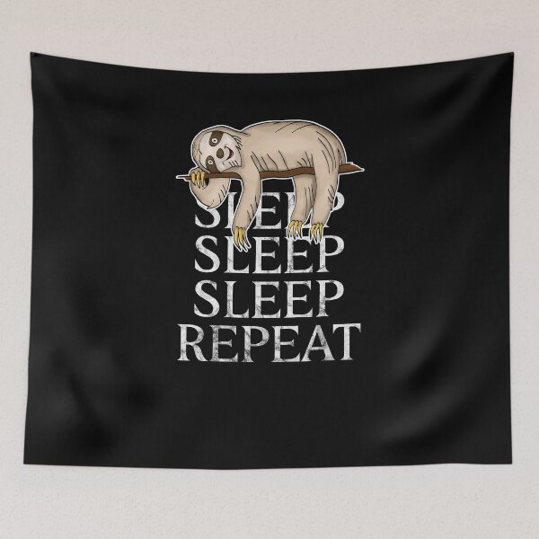 Item preview, Eeat Sleep Repeat Sloth I Funny Lazy Laid-Back Mammal Tee designed and sold by Cedinho.