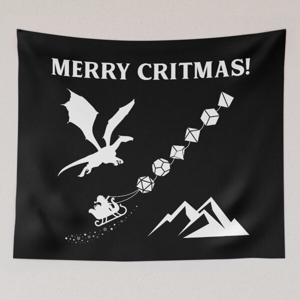 Item preview, Merry Critmas Dragon Santa and Dice Set Tabletop RPG Gaming designed and sold by pixeptional.