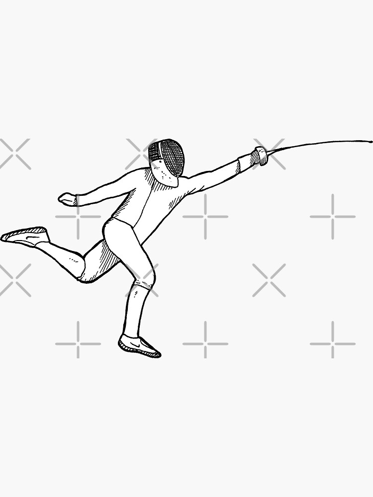 Thumbnail 3 of 3, Sticker, Fencer - Epee Fleche designed and sold by InkAndSwords.
