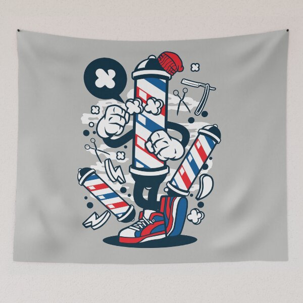 Item preview, Barber shop Pole Cartoon Character - Funny T-shirt - Barber shop is a community for all people! designed and sold by Nickelparis.