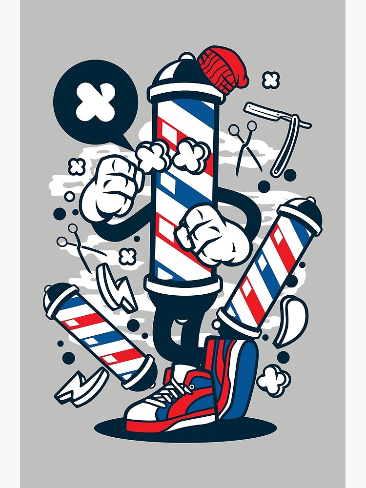 Barber shop Pole Cartoon Character - Funny T-shirt - Barber shop is a  community for all people!