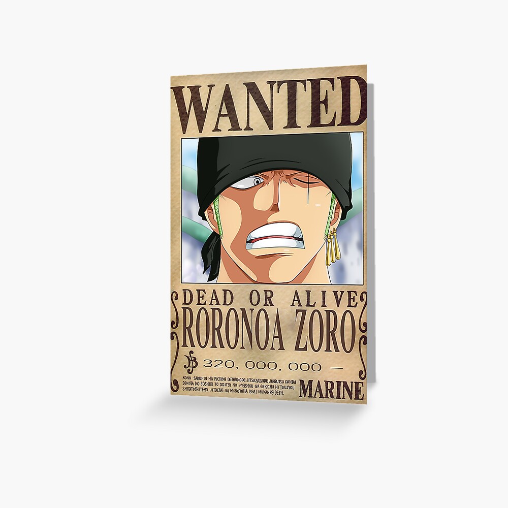 One Piece Zorro Wanted T Shirt Greeting Card By Lilzer99 Redbubble