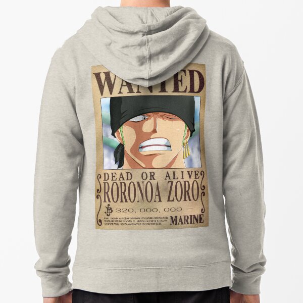 One Piece - Zorro - Wanted T-Shirt Zipped Hoodie
