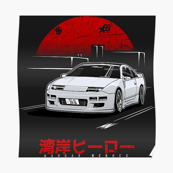 Wangan Heroes Z32 - White Poster
