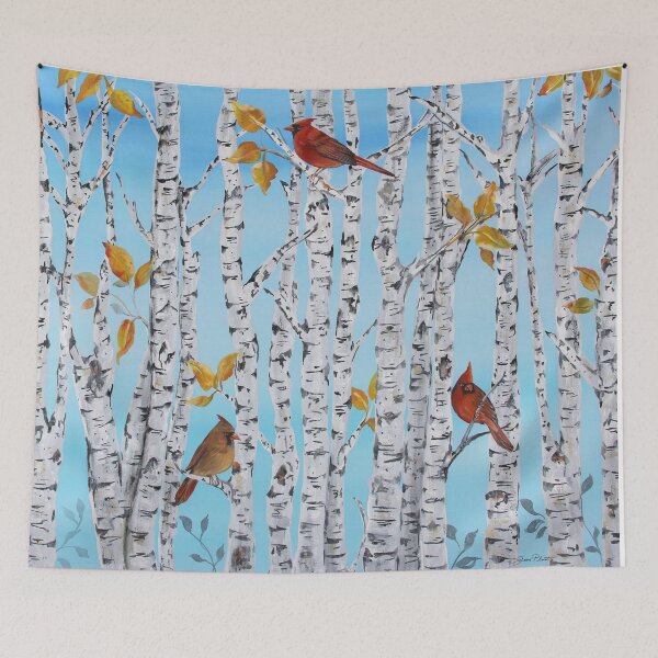 Item preview, Cardinals Among the Birch designed and sold by Jean Plout.
