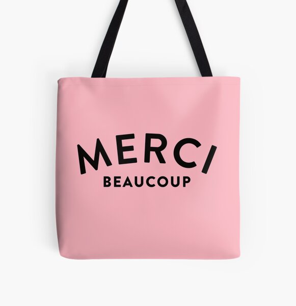 Thank You Grocery Bag French Cute Merci Tote Bag