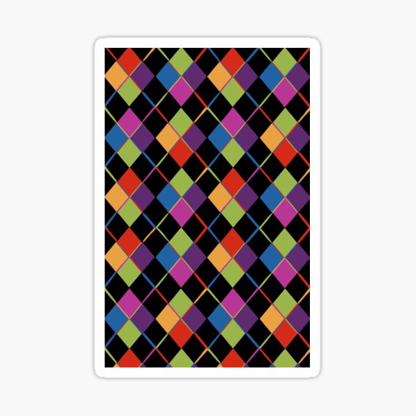 Rainbow Diamond Pattern - 80’s Sticker