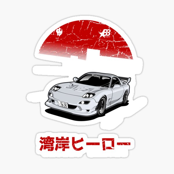 Wangan Heroes FD3S - White Sticker