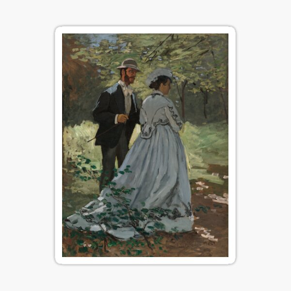 Claude Monet, Bazille and Camille (Study for "Déjeuner sur l'Herbe"), 1865 Painting Sticker