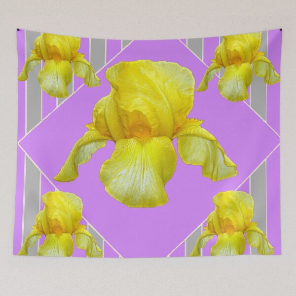 Item preview, YELLOW SPRING IRIS LILAC PURPLE GEOMETRIC ART   designed and sold by sharlesart.