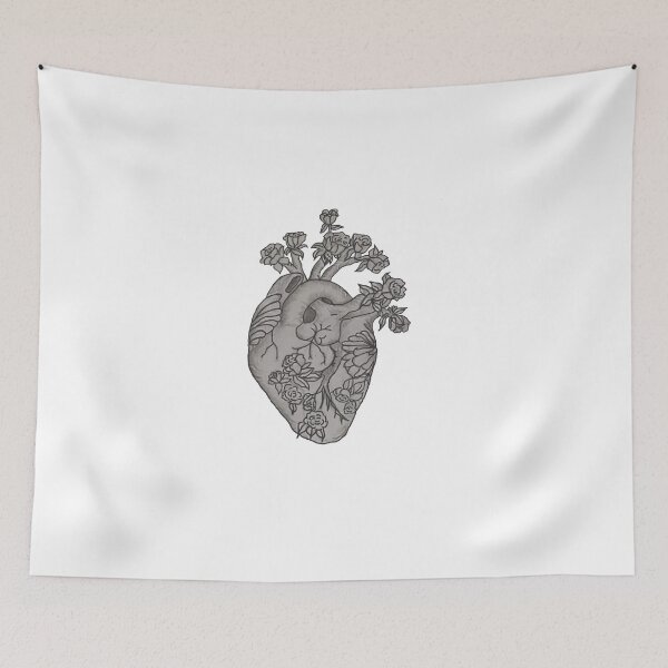 Item preview, ANATOMICAL HEART WITH FLOWERS designed and sold by blackygoldcat.