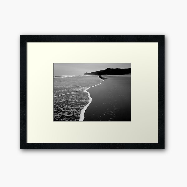Piha In Black and White Framed Art Print