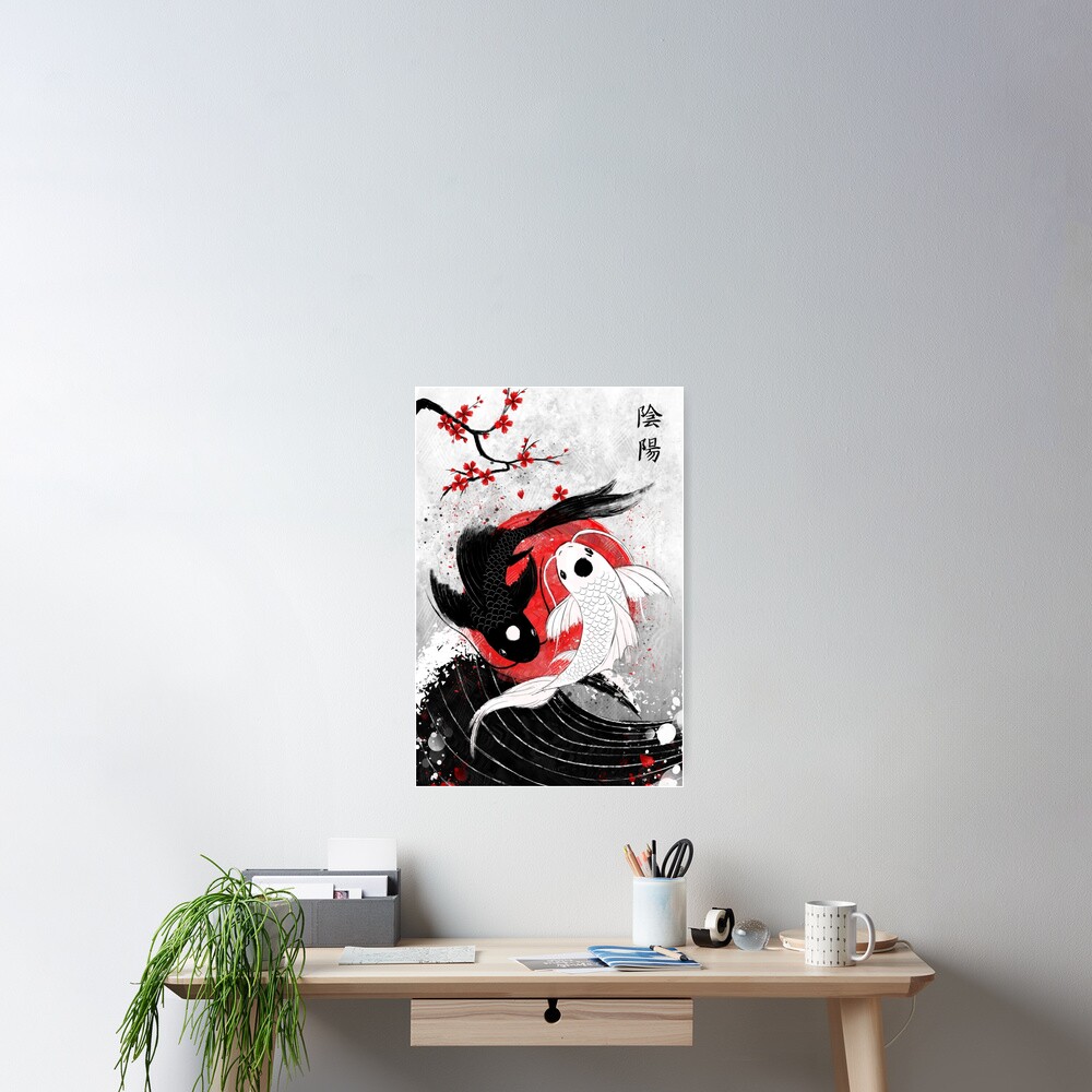 Pescado Koi - Yin Yang Póster