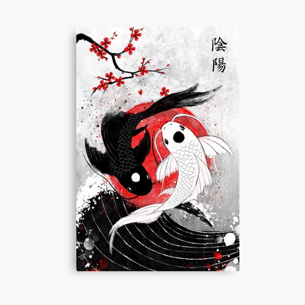 Koi fish - Yin Yang Canvas Print